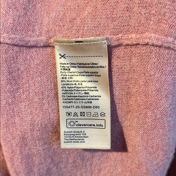 Scotch & Soda Pink Wool Long Sleeve Sweater - Picture 5 of 6